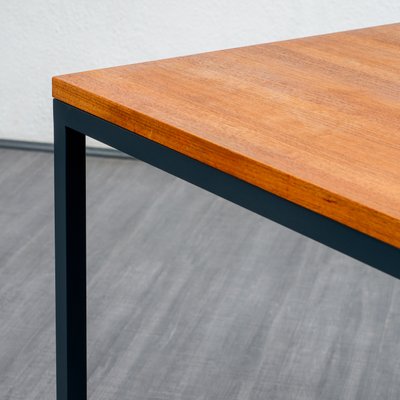 Teak Veneer And Metal Dining Table 1960s For Sale At Pamono