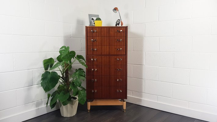 Teak And Tola Veneer Tallboy Dresser By Donald Gomme For G Plan