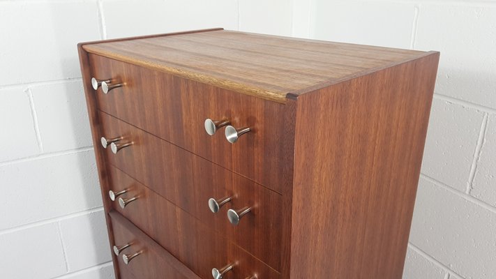 Teak And Tola Veneer Tallboy Dresser By Donald Gomme For G Plan