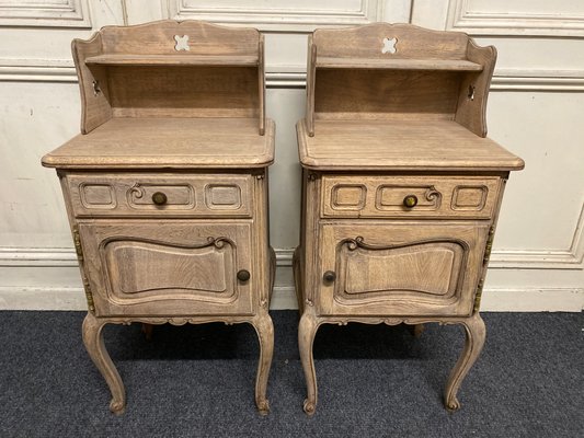 Antique French Bleached Oak Nightstands Set Of 2 For Sale At Pamono