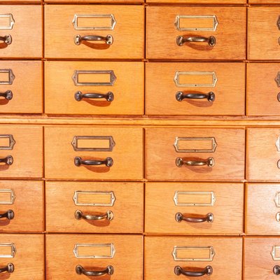 Tall Oak Multi Drawer Filing Cabinet 1950s For Sale At Pamono