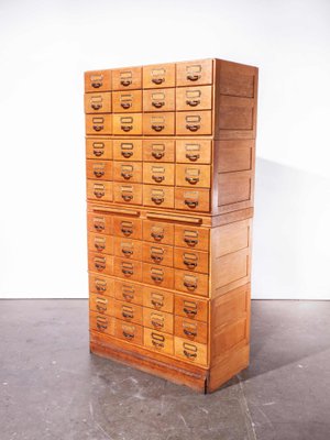 Tall Oak Multi Drawer Filing Cabinet 1950s For Sale At Pamono