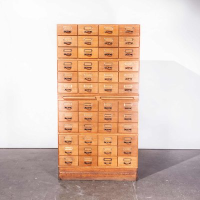 Tall Oak Multi Drawer Filing Cabinet 1950s For Sale At Pamono