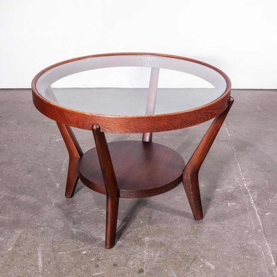 Round Dark Oak Side Table By Kozelka Kropacek For Interieur