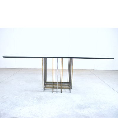 Glass Dining Table By Pierre Cardin 1970s, Brass Glass Dining Table