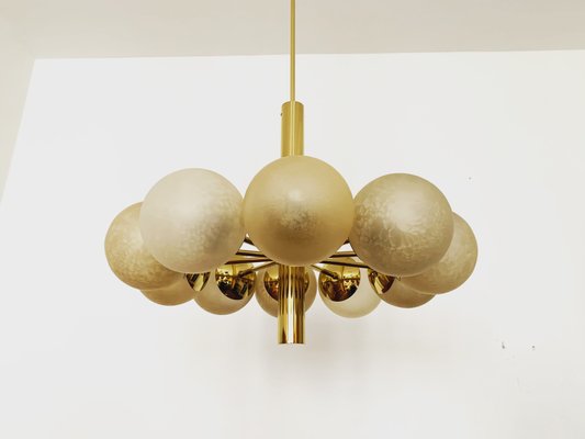 Opaline Glass Sputnik Chandelier from Kaiser Idell Kaiser Leuchten, 1960s Opaline Glass Sputnik Chandelier from Kaiser Idell Kaiser Leuchten, 1960s