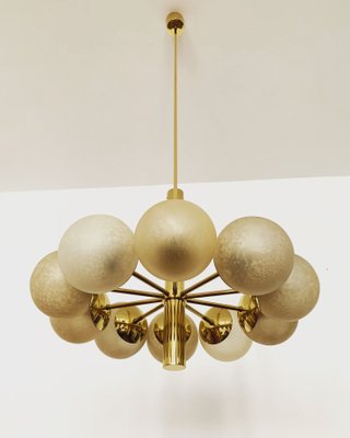 Opaline Glass Sputnik Chandelier from Kaiser Idell Kaiser Leuchten, 1960s Opaline Glass Sputnik Chandelier from Kaiser Idell Kaiser Leuchten, 1960s