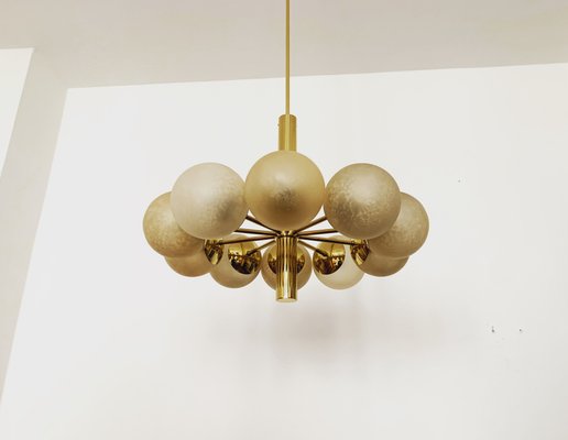 Opaline Glass Sputnik Chandelier from Kaiser Idell Kaiser Leuchten, 1960s Opaline Glass Sputnik Chandelier from Kaiser Idell Kaiser Leuchten, 1960s