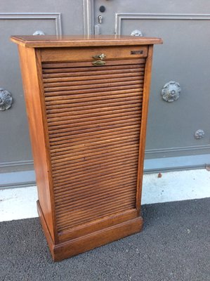 Small Vintage French Tambour Filing Cabinet 1930s Bei Pamono Kaufen