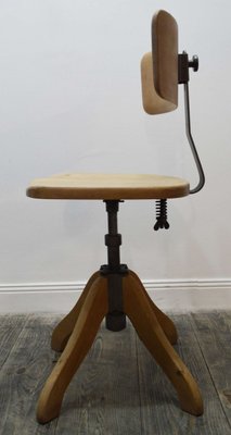 Chaise De Bureau En Bois Et Metal 1950s En Vente Sur Pamono