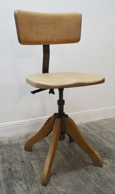 Chaise De Bureau En Bois Et Metal 1950s En Vente Sur Pamono
