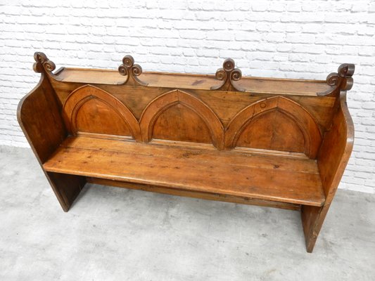Large Antique Gothic Style Pew For Sale At Pamono