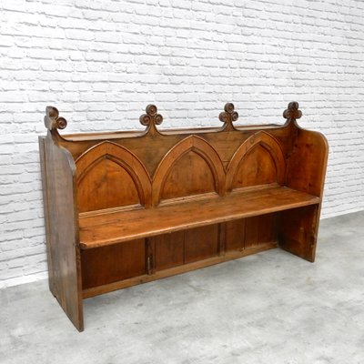 Large Antique Gothic Style Pew For Sale At Pamono