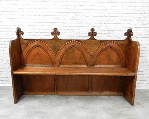 Large Antique Gothic Style Pew For Sale At Pamono