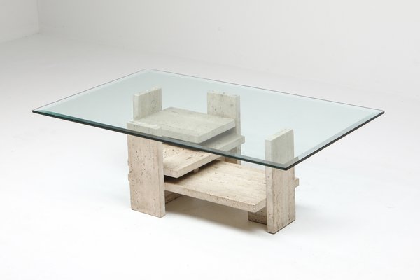 Postmodern French Travertine Coffee Table 1970s For At Pamono - Post Modern Design Coffee Table Postmodern French Travertine Coffee Table 1970s For At Pamono - Post Modern Design Coffee Table