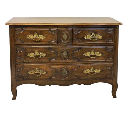 Antique French Brass Walnut And Oak Dresser For Sale At Pamono