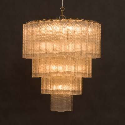 Vintage Venini 3 tier Glass Chandelier | Glass chandelier Vintage Venini 3 tier Glass Chandelier | Glass chandelier