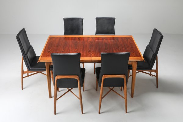 Extendable Model Madison Rosewood Dining Table By Fred Sandra For De Coene 1960s At Pamono Extendable Model Madison Rosewood, Extendable Dining Table Seats 12