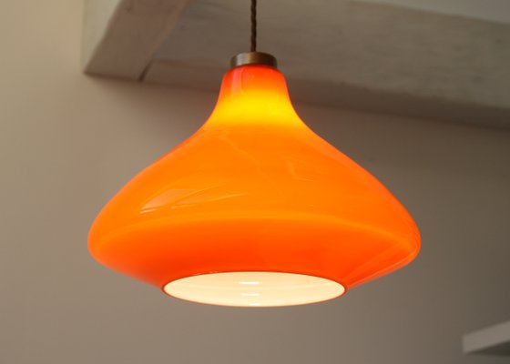Mid Century Red Glass Ceiling Lamp