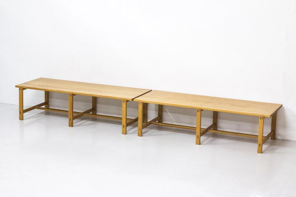 Swedish Pine Benches 1960s Set Of 2 For Sale At Pamono