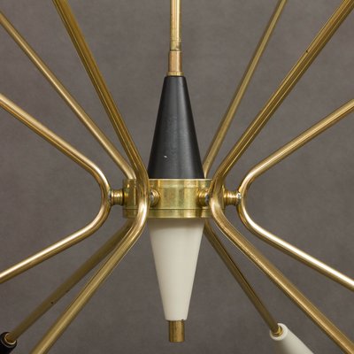 Italian Brass Sputnik Ceiling Lamp 1960s