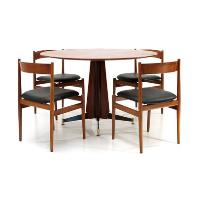 Italian Wood And Metal Dining Table 1950s For Sale At Pamono