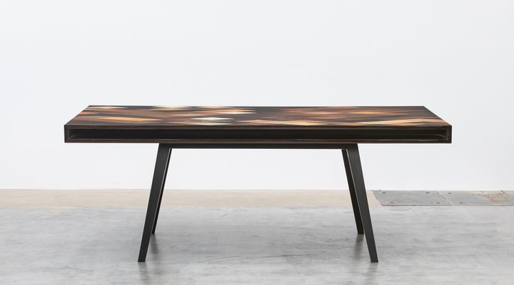Brauner Holztisch von Johannes Hock für Atelier Johannes Hock bei Pamono kaufen