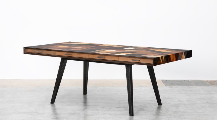 Brauner Holztisch von Johannes Hock für Atelier Johannes Hock bei Pamono kaufen