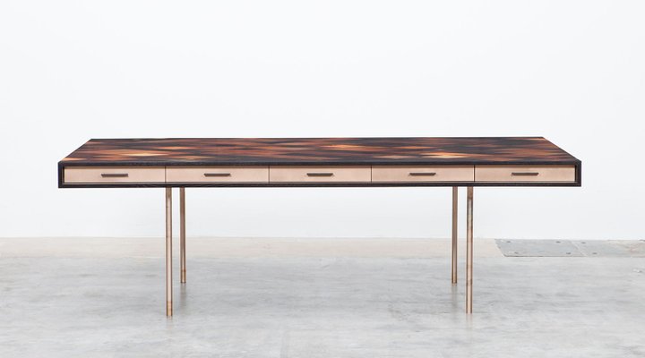 Brauner Schreibtisch Aus Palisander Von Johannes Hock Fur Atelier