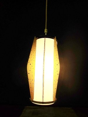 Glass And Perforated Metal Ceiling Lamp 1950s