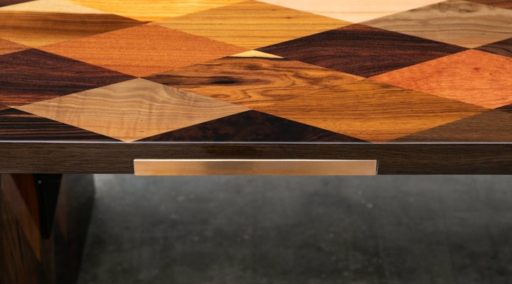 Modern Brown Wooden Table by Johannes Hock for Atelier Johannes