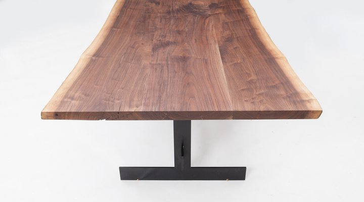 Esstisch Mit Metallgestell Platte Aus Nussholz Von Johannes Hock Fur Atelier Johannes Hock Bei Pamono Kaufen