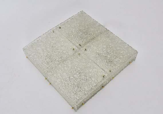 Mid Century Austrian Glass Ceiling Lamp From J T Kalmar 1960s