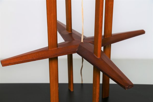 French Wood And Metal Table Lamp By Jean Royere 1950s For Sale At