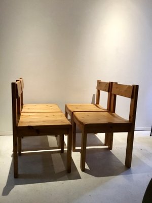 Vintage Solid Pine Wood Dining Chairs Set Of 4 For At Pamono Vintage Solid Pine Wood Dining Chairs, Solid Wood Dining Chairs Set Of 4