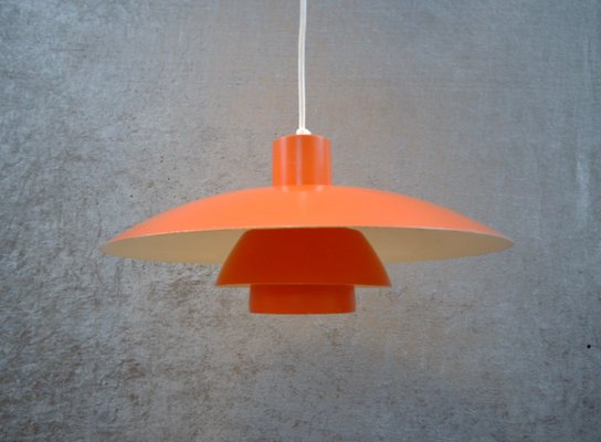 Model Ph4 3 Coral Red Ceiling Lamp By Poul Henningsen For Louis