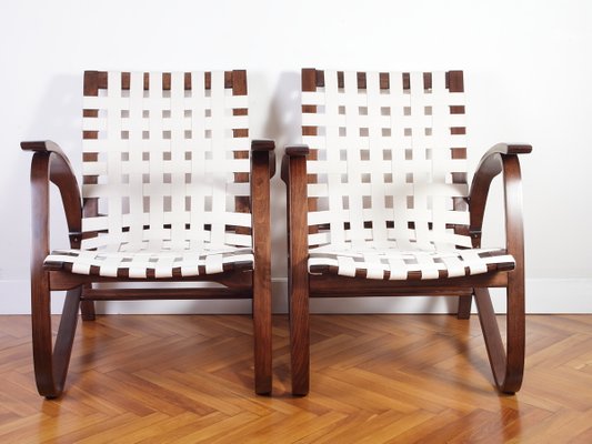 Streamline Bentwood Lounge Chairs By Jan Vanek For Sbs 1930s Set Of 2 For Sale At Pamono