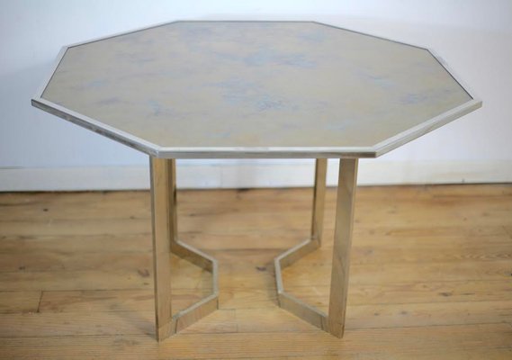 French Chrome Steel And Glass Dining Table 1970s For Sale At Pamono