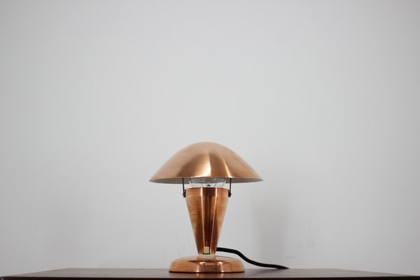 small copper table lamp