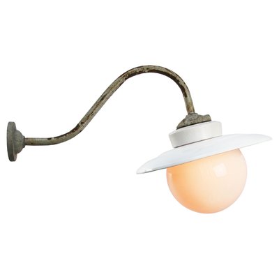 Opaline Porcelain Enamel And Cast Iron Wall Light 1950s For At Pamono - Ikea Bathroom Wall Light Fixtures