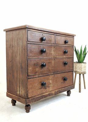 Antique Victorian Dark Pine Dresser For Sale At Pamono