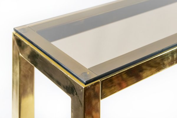 Vintage Metal And Glass Console Table For Sale At Pamono