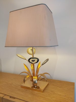 Agate top stone lamp