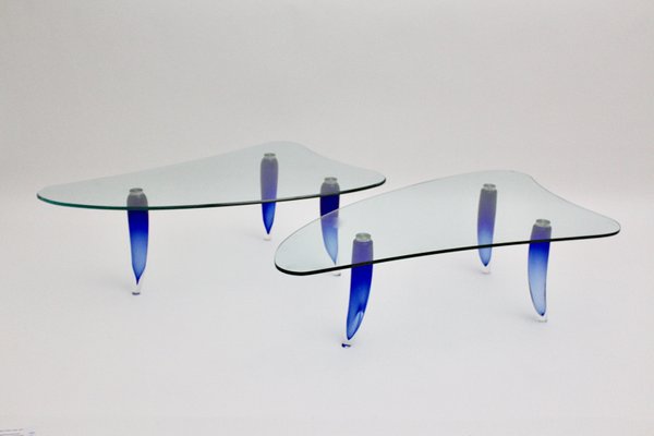 Antique blue online glass coffee table