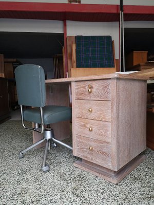 Vintage Limed Oak Desk For Sale At Pamono