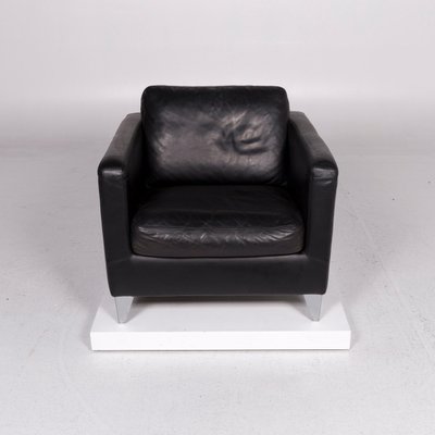 Vintage Black Leather Armchair From Machalke For Sale At Pamono