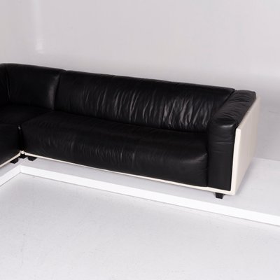 Vintage Black Leather Corner Sofa From Machalke For Sale At Pamono