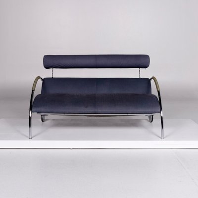 Vintage Blue Leather Sofa And Armchair Set From Cor Set Of 2 For