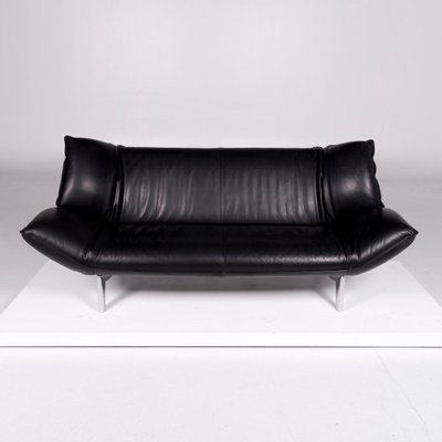 Vintage Black Leather Sofas From Leolux Set Of 2 For Sale At Pamono