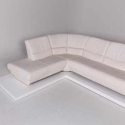 Vintage White Leather Corner Sofa From Musterring For At Pamono Vintage White Leather Corner Sofa From